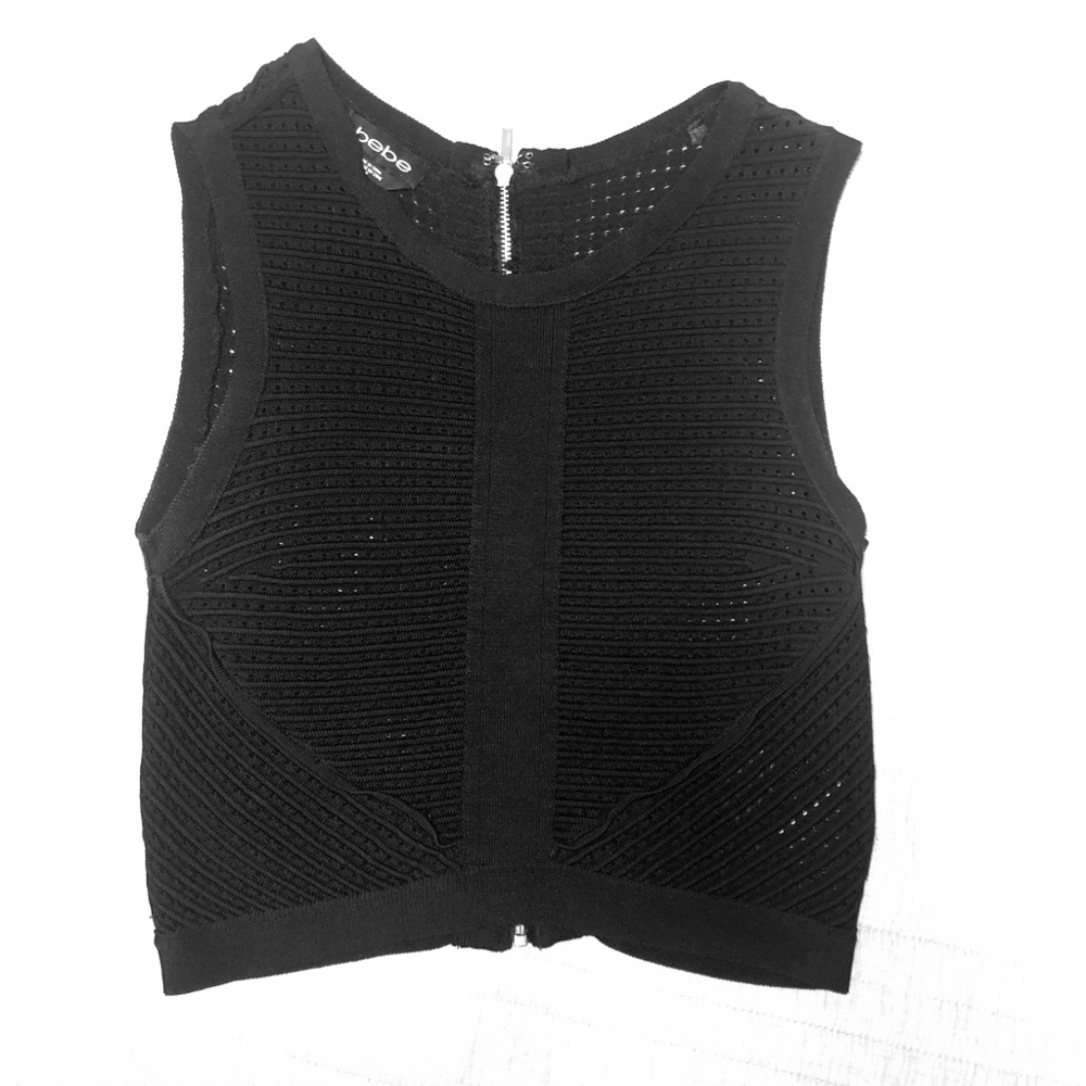 Bebe black crop top